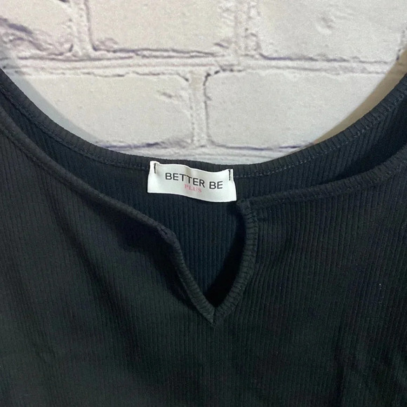 Better Be Plus Black Ribbed Crop Tank - Picture 3 of 6